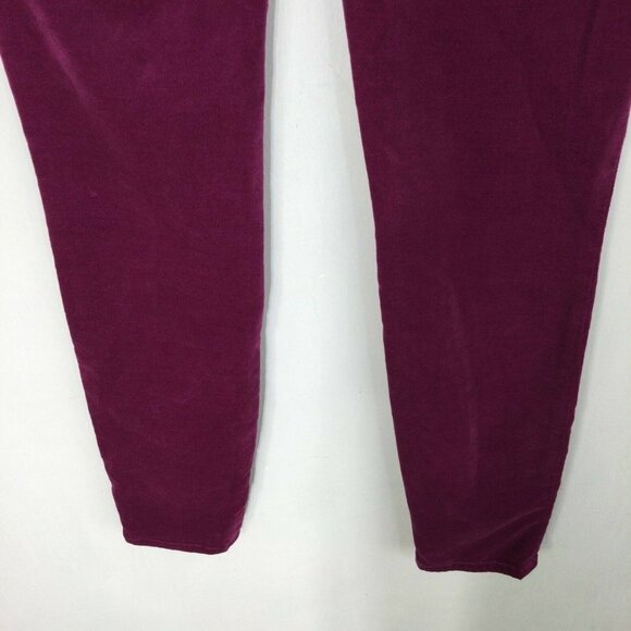 J Brand Alana Victoria Pink Velvet Velour Skinny Jeans Pants Womens Size 24 NWT - Picture 6 of 9
